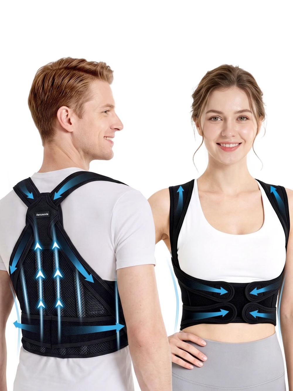 NEW! Posture Corrector Unisex Full Back Support, Back Brace Adjustable Medium